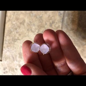 Stella & Dot Gold and White Earrings